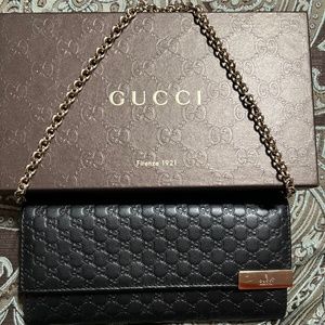 Black Gucci Wallet on Chain